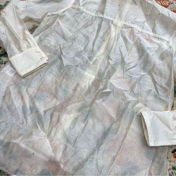 BAILEY 44 Semi Sheer Button Down Top With Rhinestone Accent Size Small - Picture 10 of 10